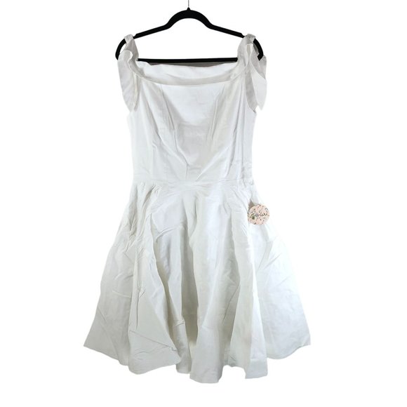 Timeless London Ivory Bridal Jessica Swing Dress Off Shoulder Retro A Line US 10 - Picture 2 of 6